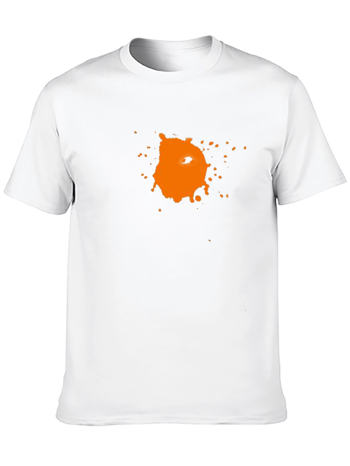Mens Black T-Shirt with Abstract Orange Graphic Print