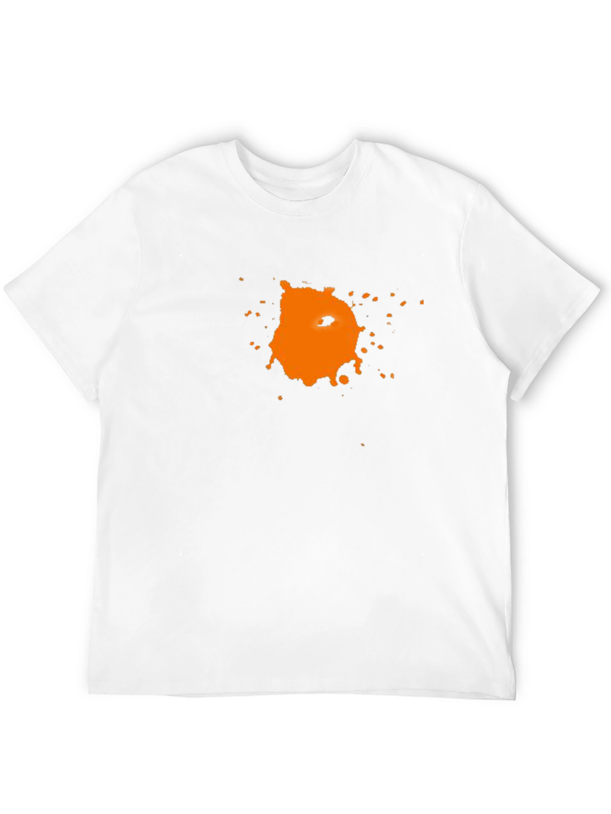 Mens Black T-Shirt with Abstract Orange Graphic Print