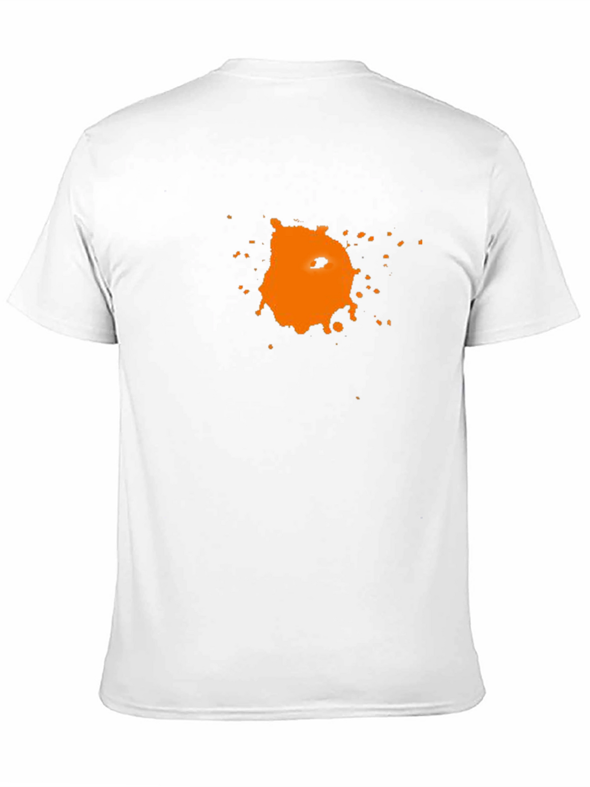 Mens Black T-Shirt with Abstract Orange Graphic Print