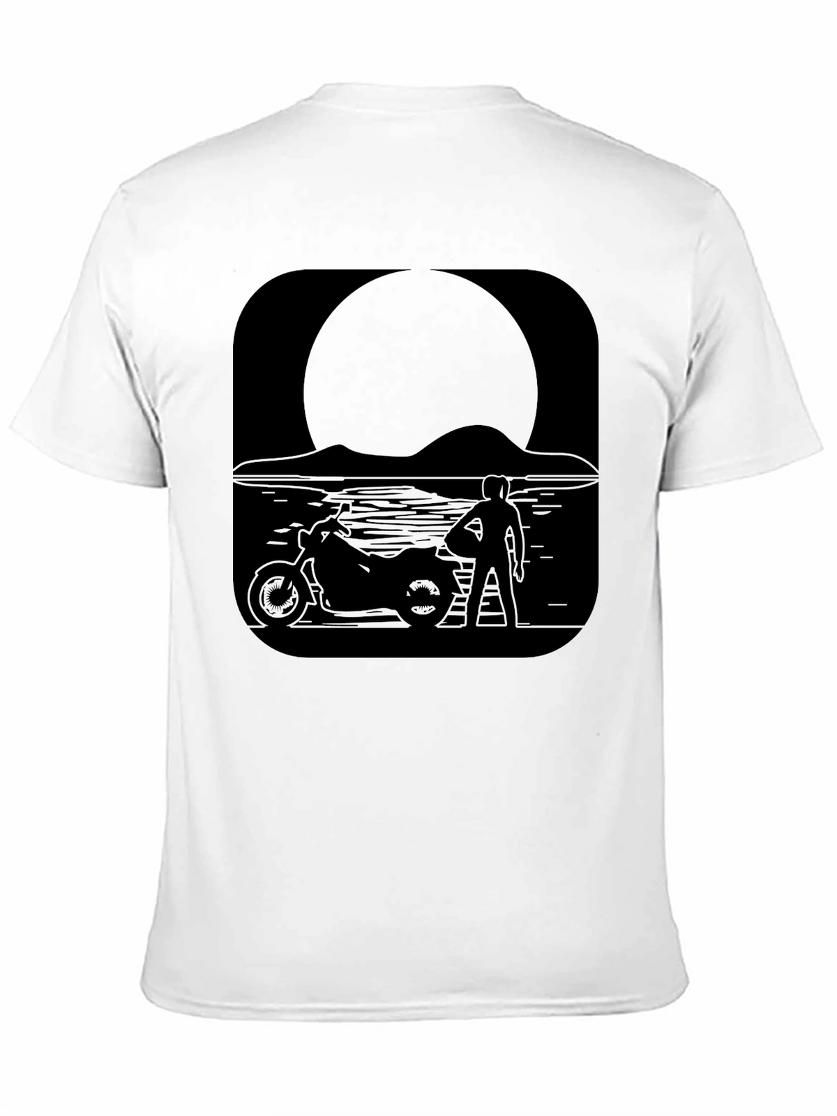 Motorcycle Moon Black T-Shirt