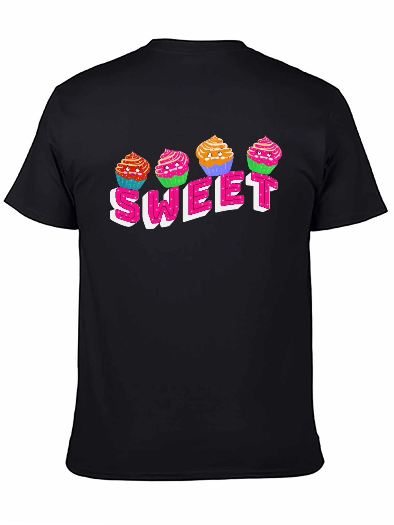 Sweet Cupcake Graphic T-Shirt - Black