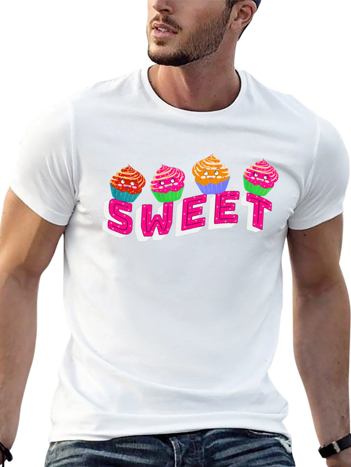 Sweet Cupcake Graphic T-Shirt - Black