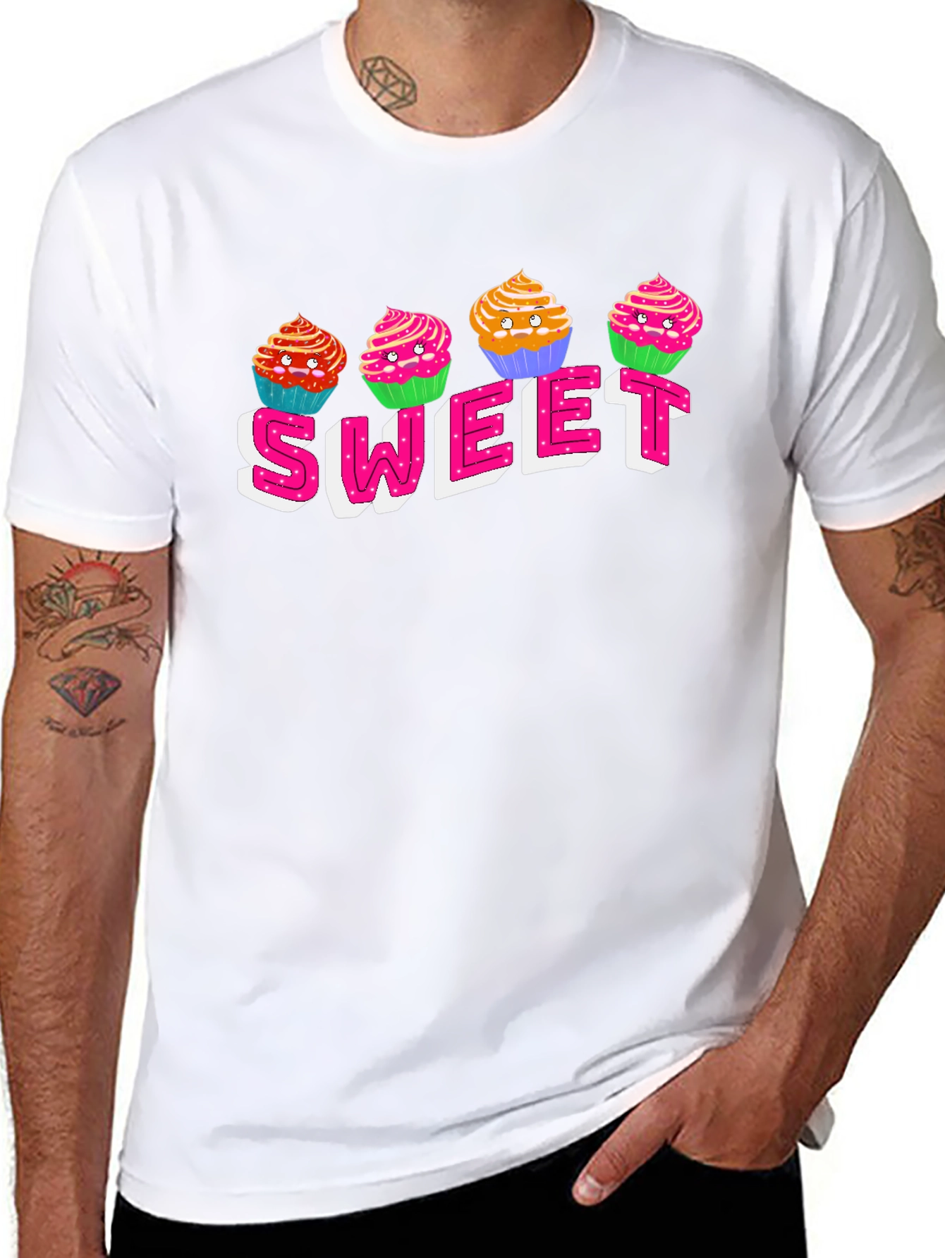 Sweet Cupcake Graphic T-Shirt - Black