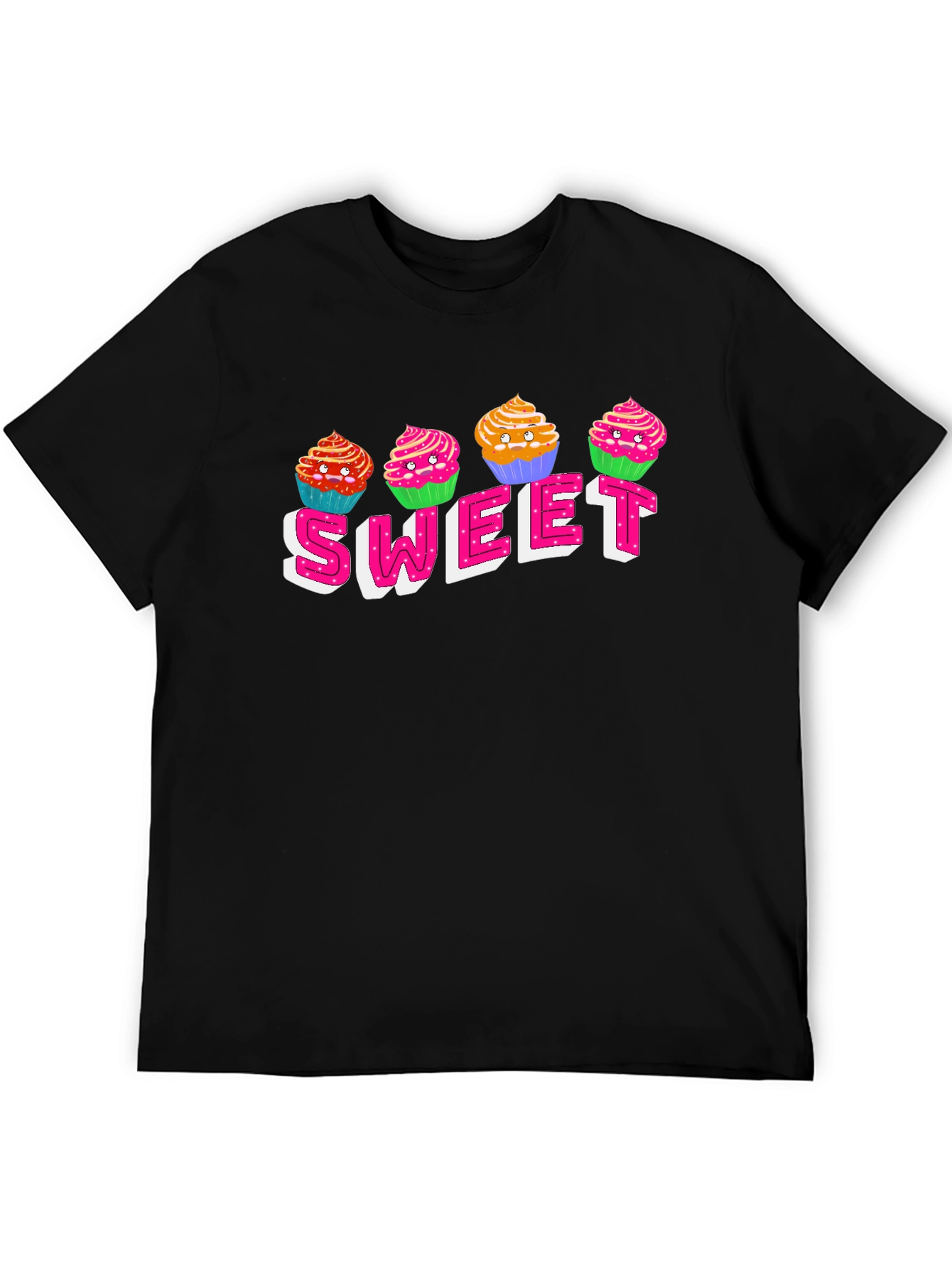 Sweet Cupcake Graphic T-Shirt - Black