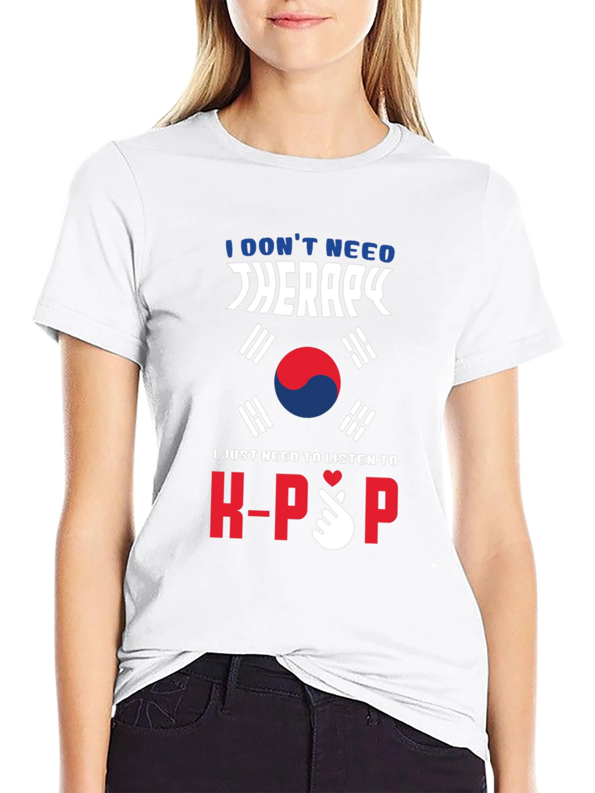 K-Pop Therapy T-Shirt South Korean Flag Design