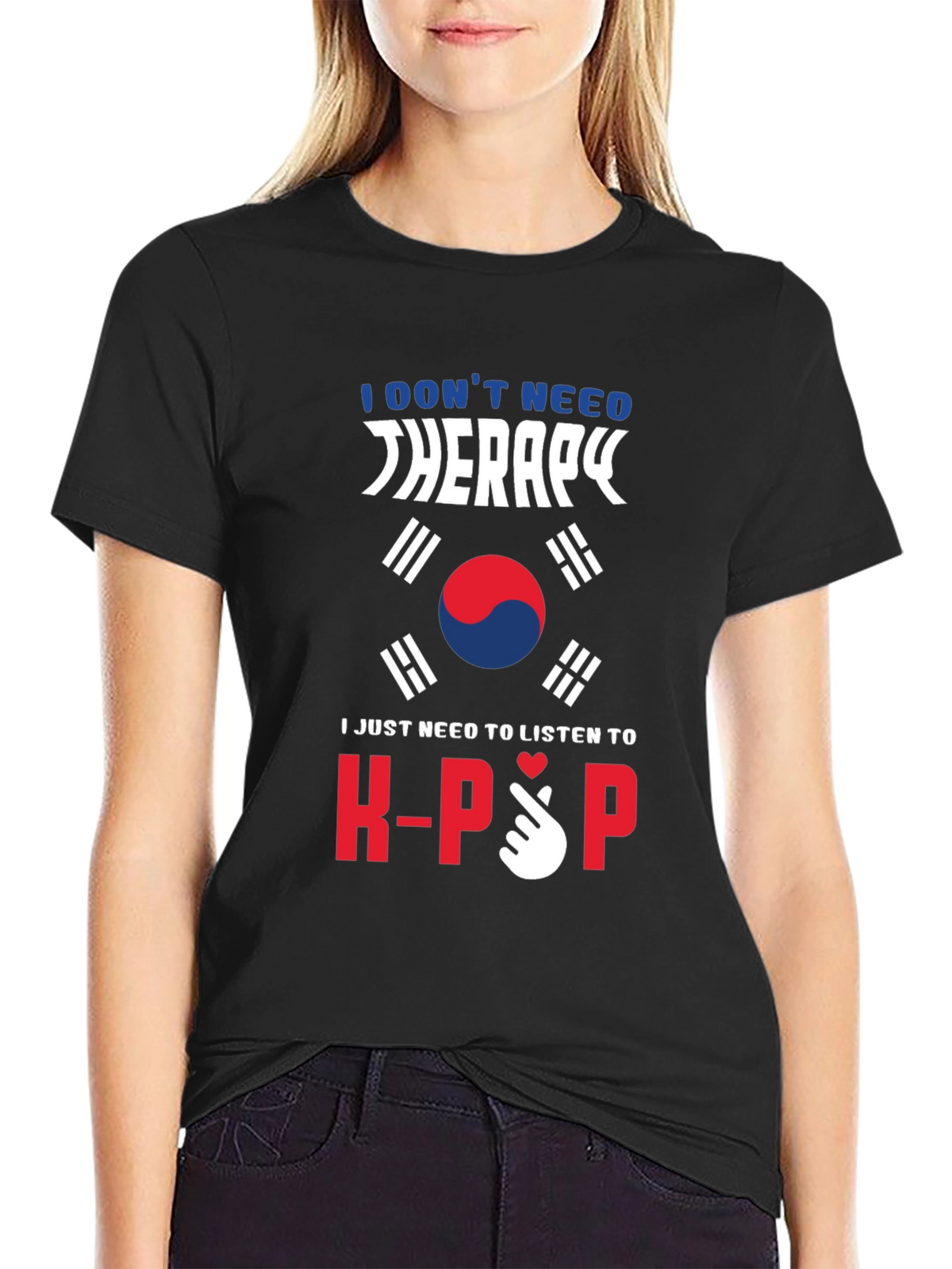 K-Pop Therapy T-Shirt South Korean Flag Design