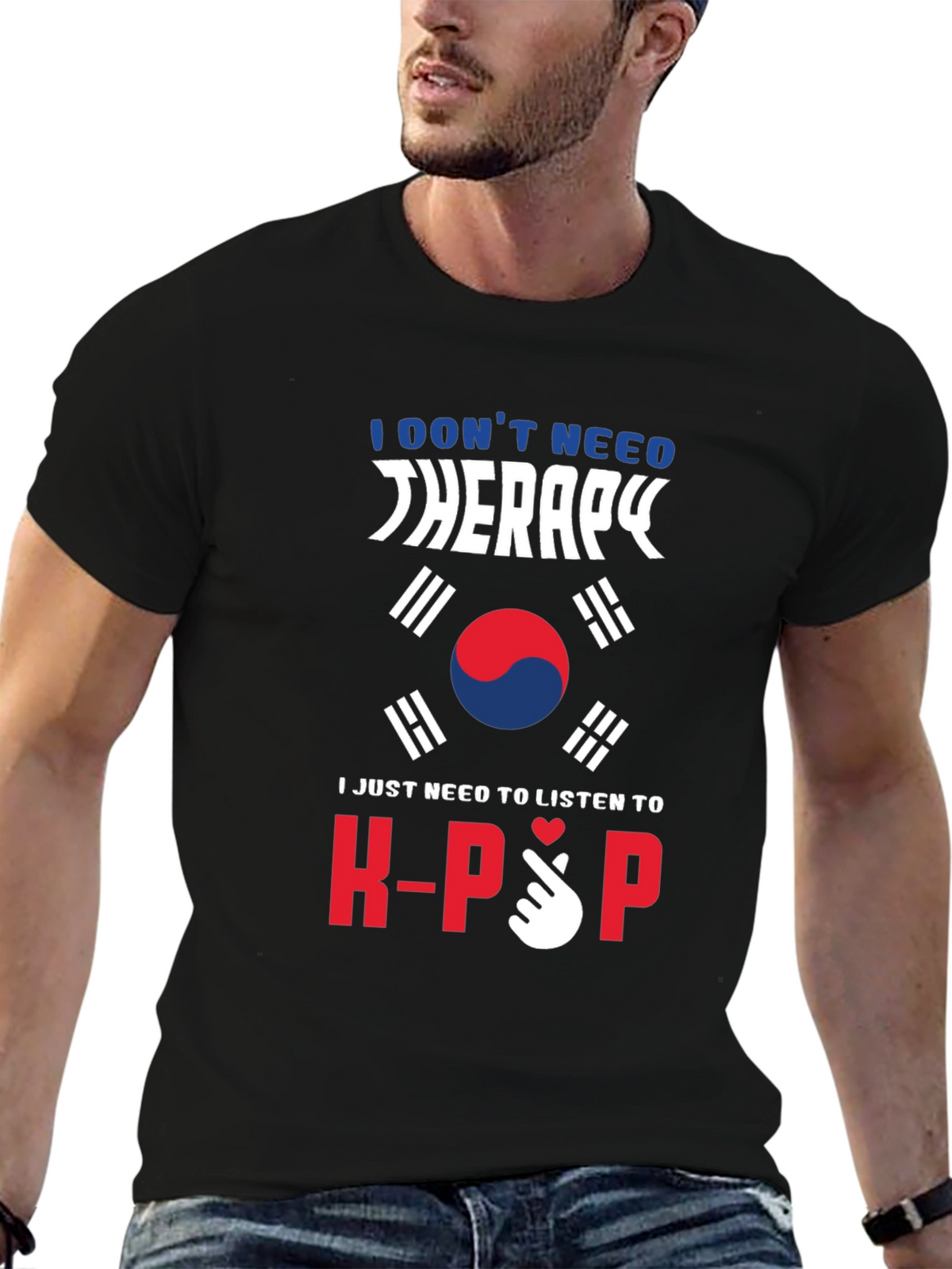 K-Pop Therapy T-Shirt South Korean Flag Design