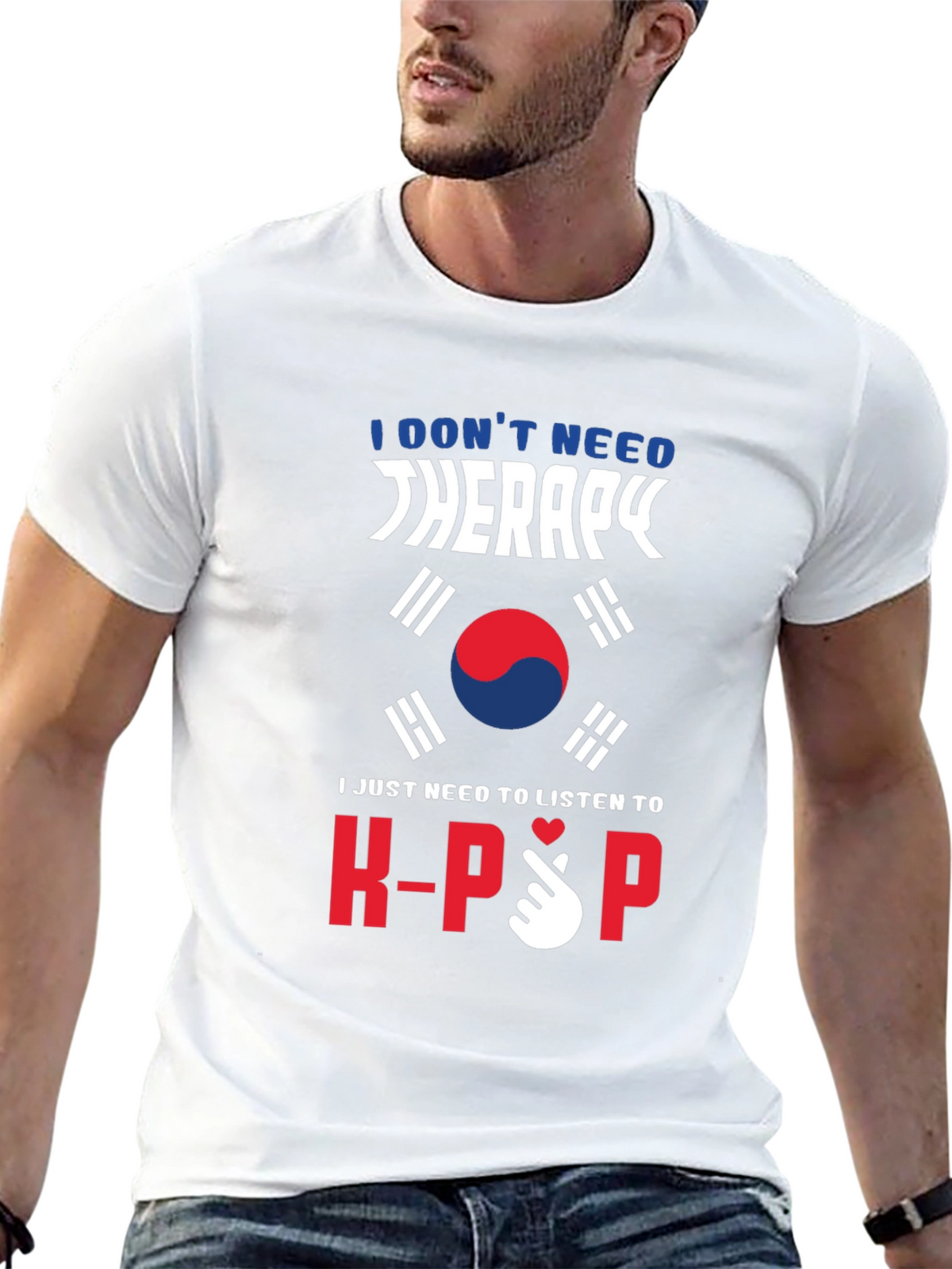 K-Pop Therapy T-Shirt South Korean Flag Design