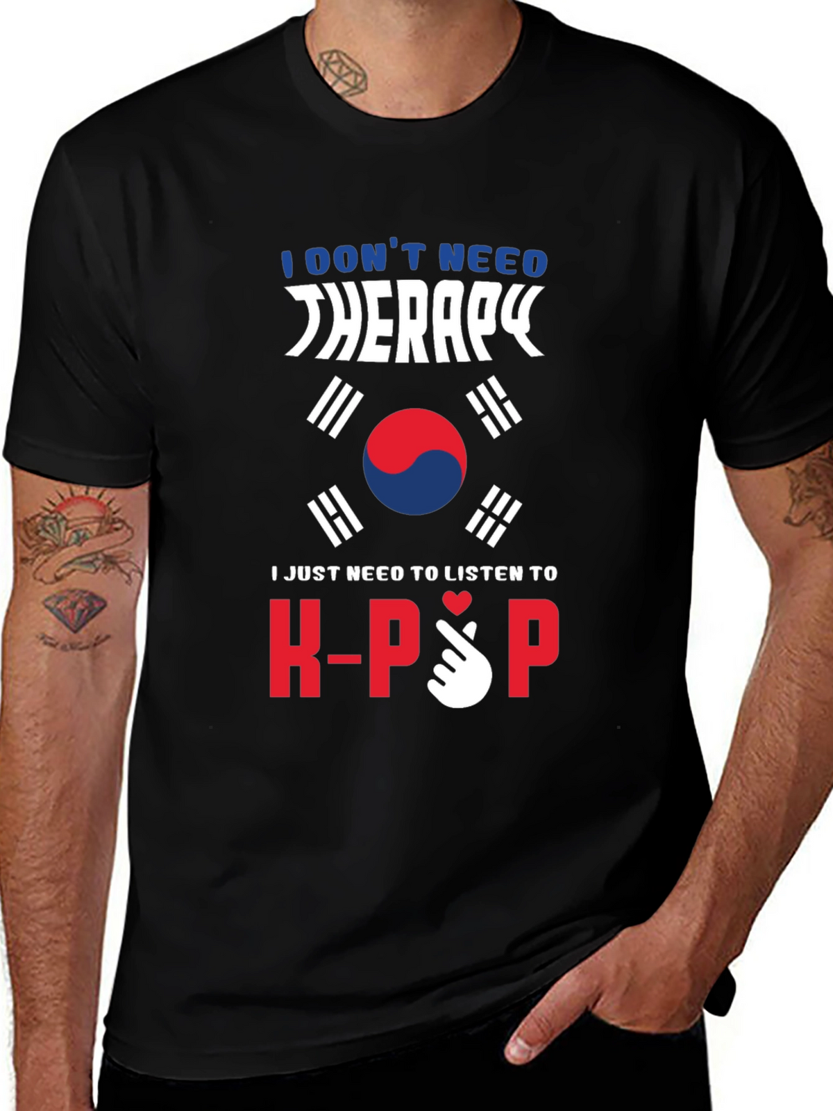 K-Pop Therapy T-Shirt South Korean Flag Design