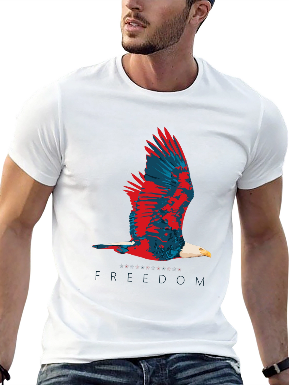 Freedom Eagle Graphic Tee - Patriotic Design