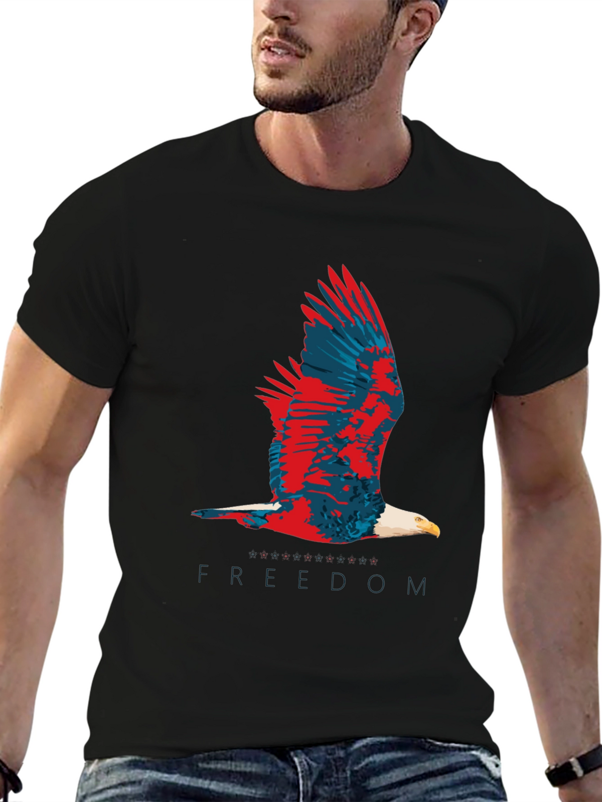 Freedom Eagle Graphic Tee - Patriotic Design