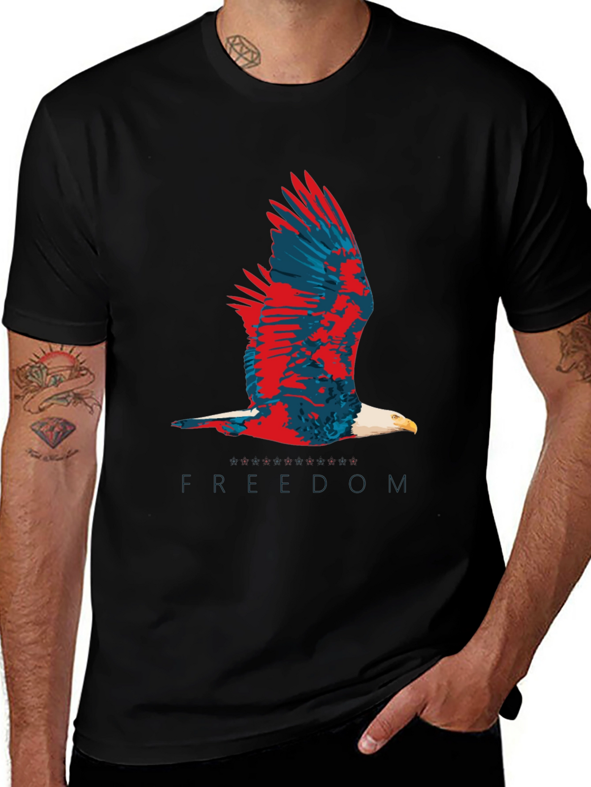 Freedom Eagle Graphic Tee - Patriotic Design