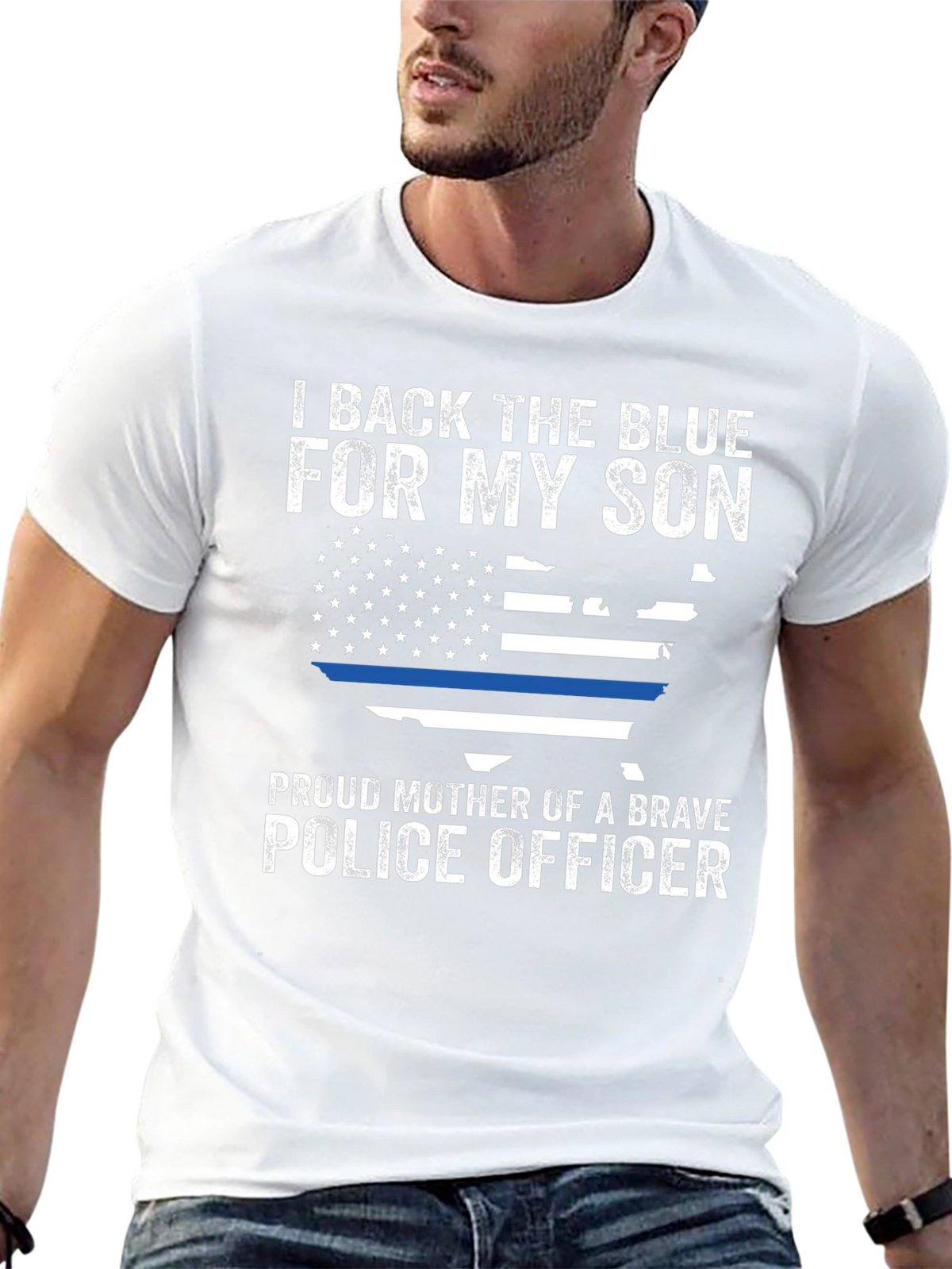 I Back the Blue Police Mother T-Shirt