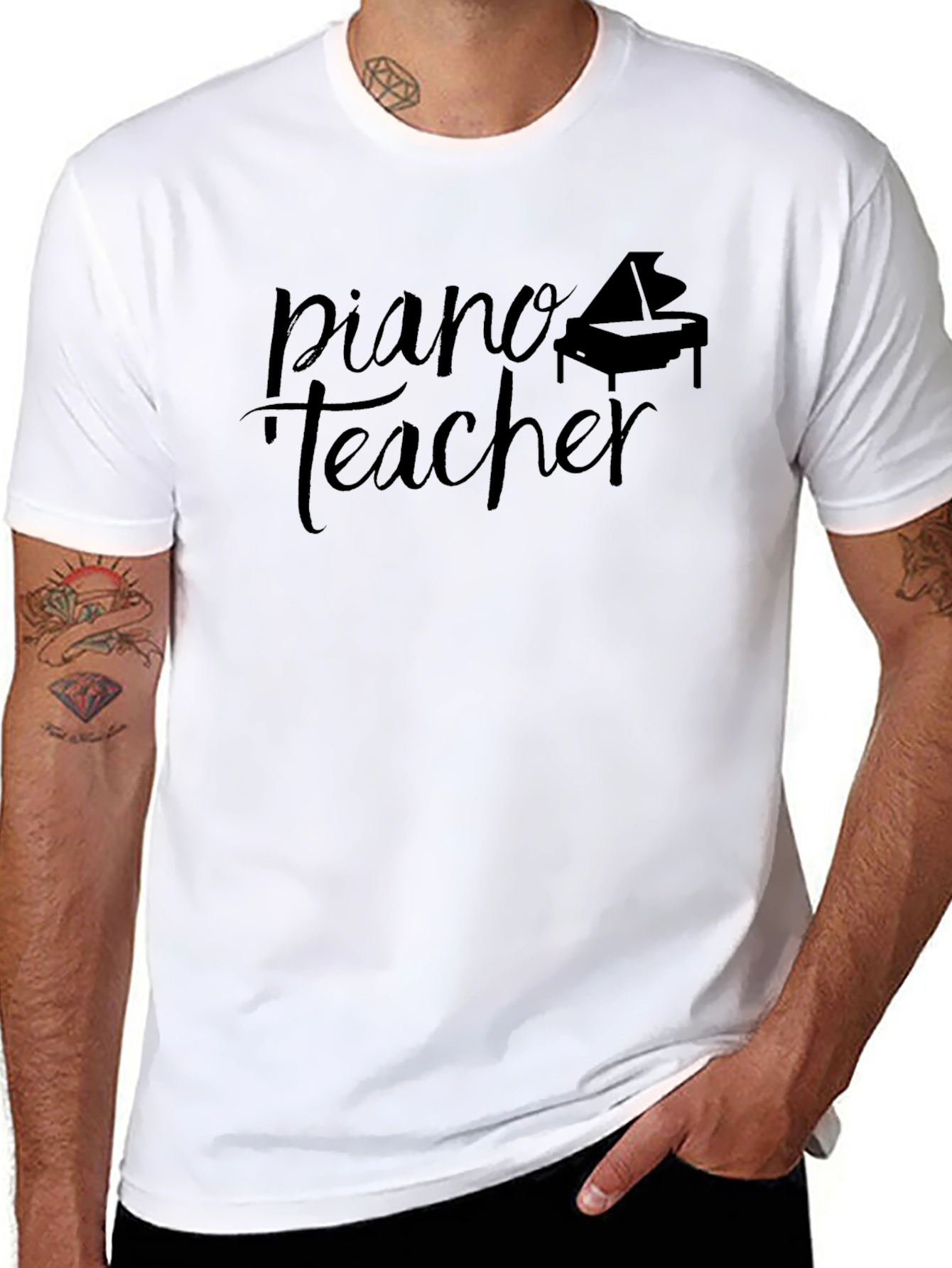 Piano Teacher Black T-Shirt - Music Educator Gift