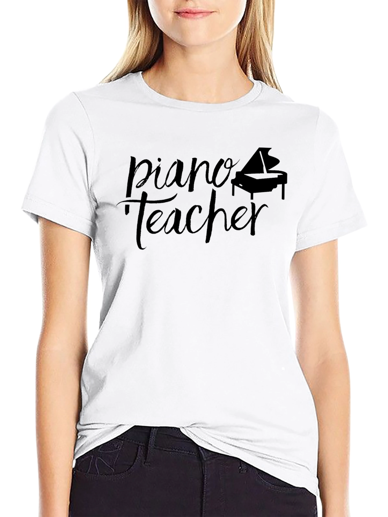 Piano Teacher Black T-Shirt - Music Educator Gift