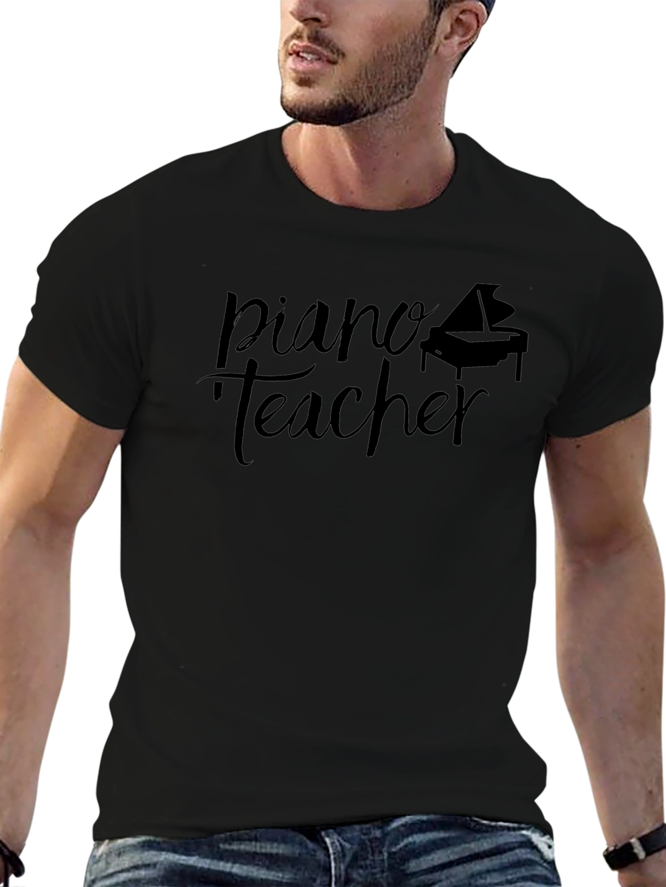 Piano Teacher Black T-Shirt - Music Educator Gift