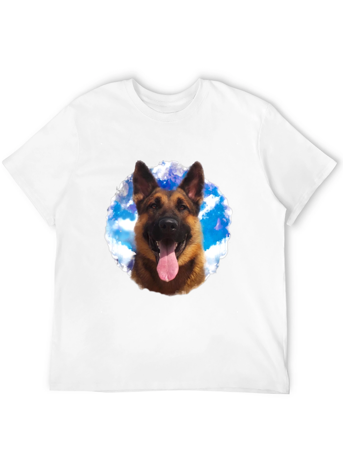 German Shepherd Dog Graphic Tee - Black Cotton Shirt