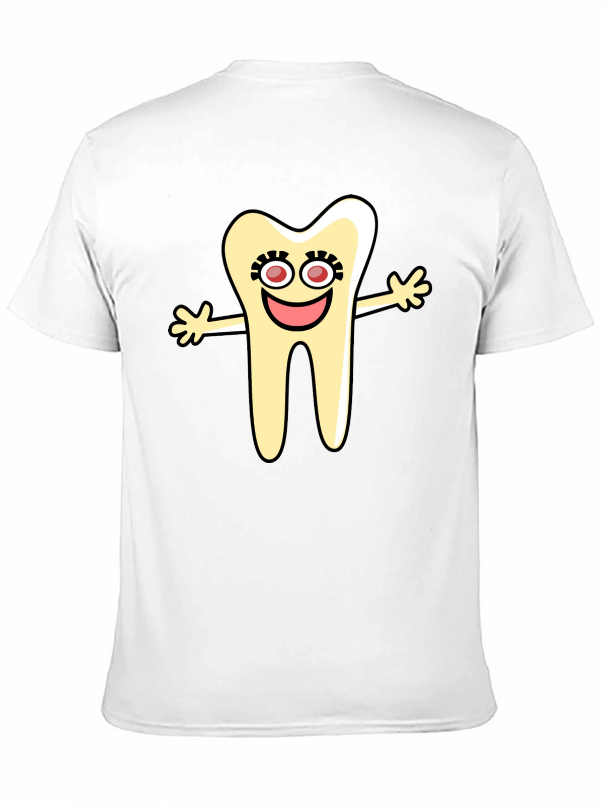 Cartoon Tooth Black T-Shirt Novelty Graphic Tee