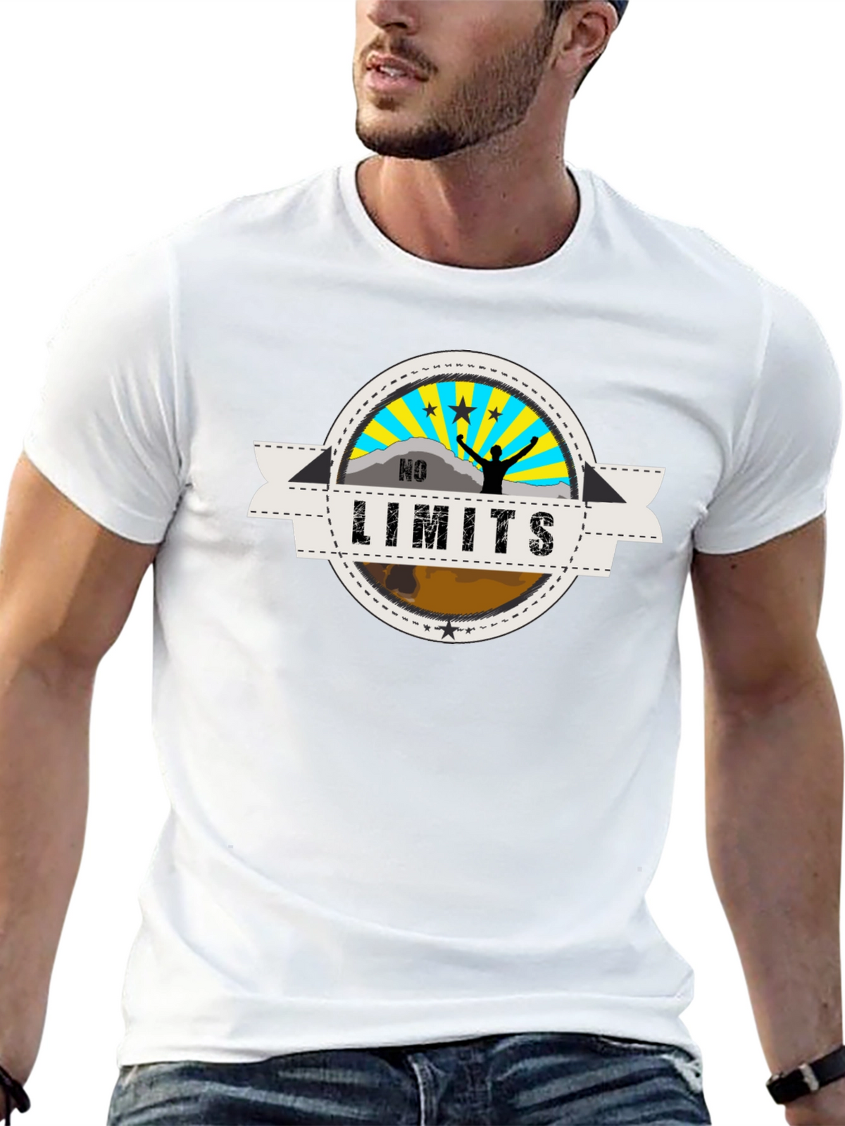 No Limits Black Graphic Tee
