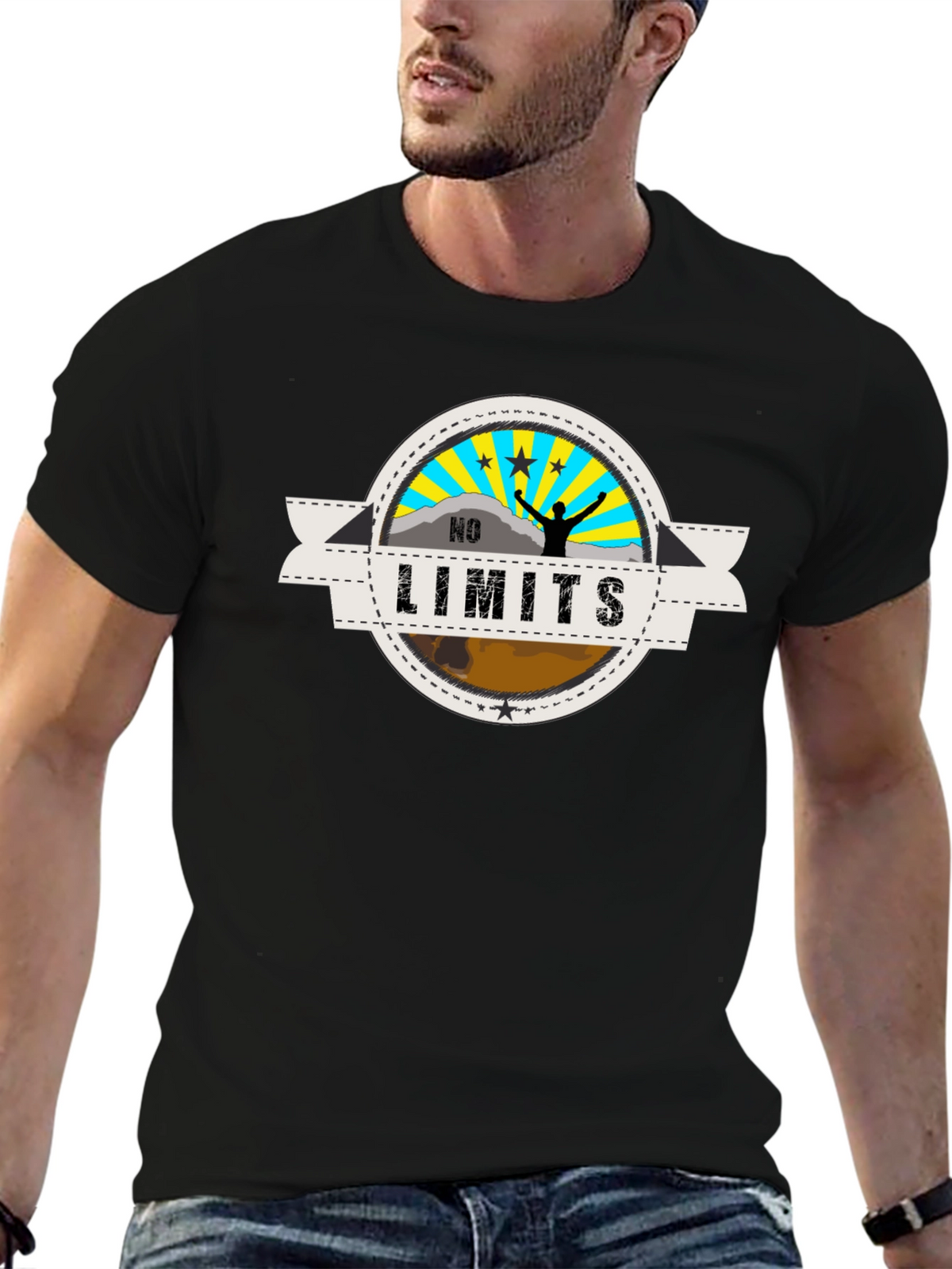 No Limits Black Graphic Tee