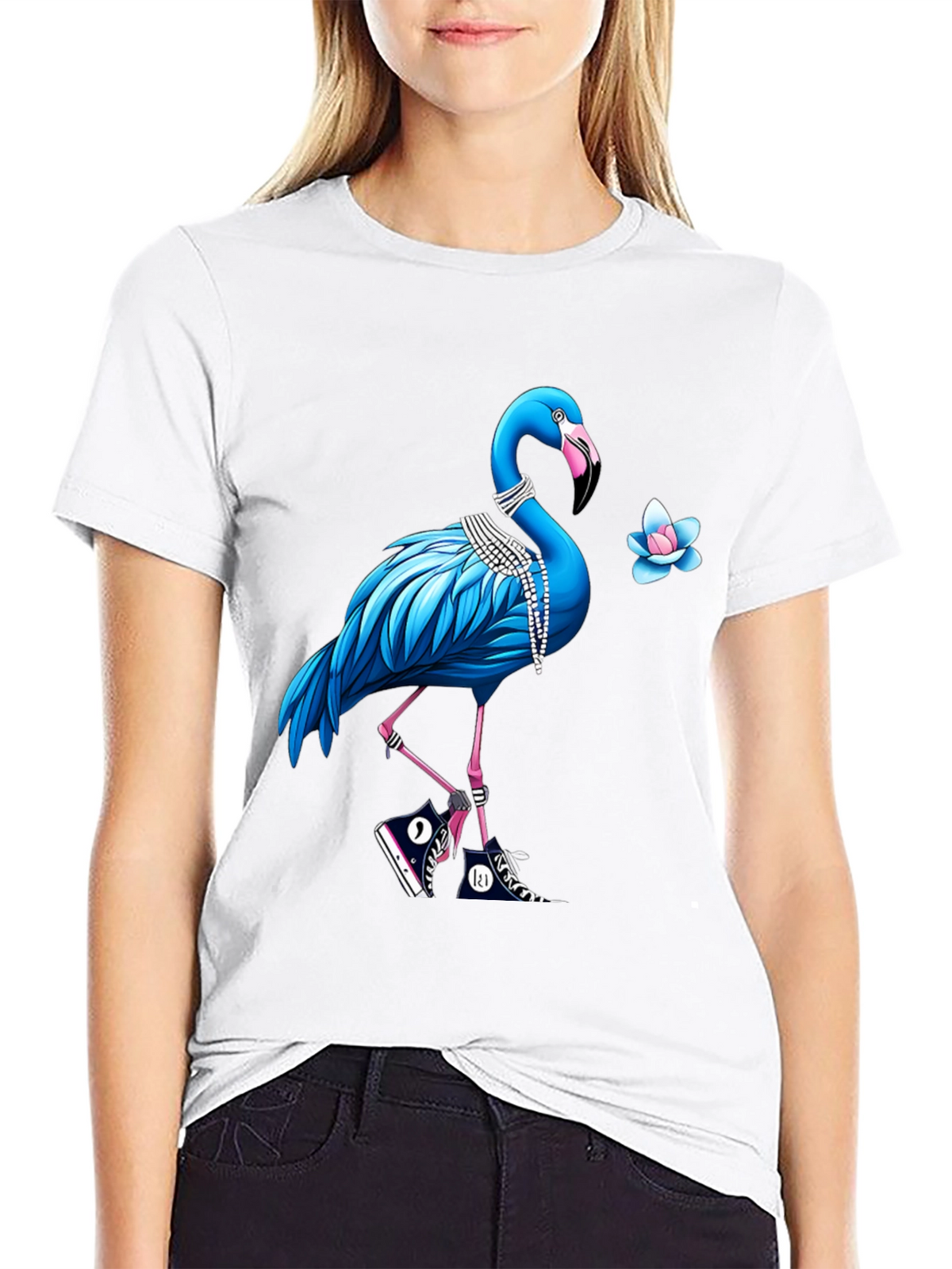 Funky Flamingo Graphic T-Shirt - Casual Streetwear Tee