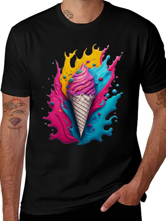 Colorful Ice Cream Cone Graphic Tee
