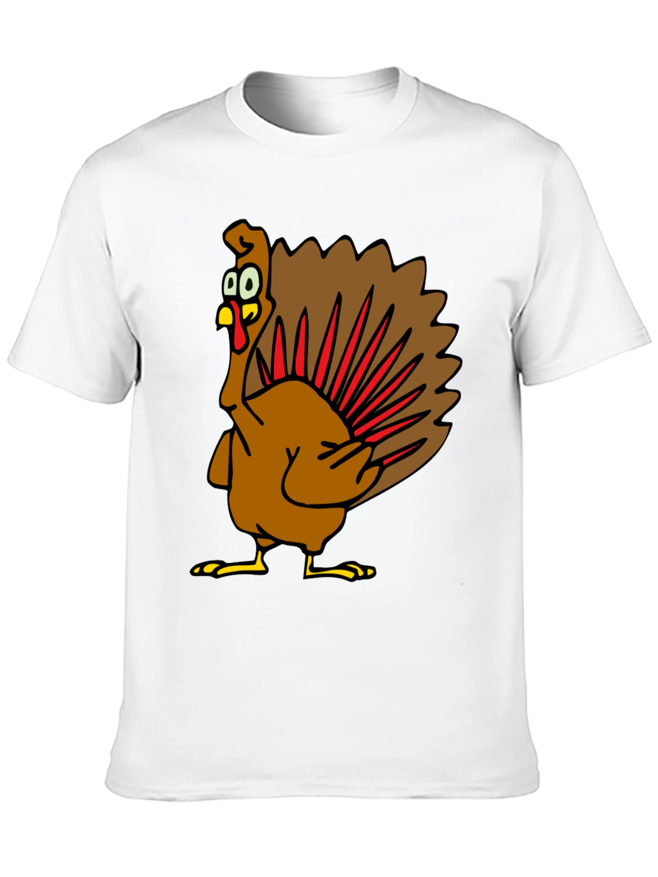 Turkey Cartoon Graphic Tee - Thanksgiving Humor