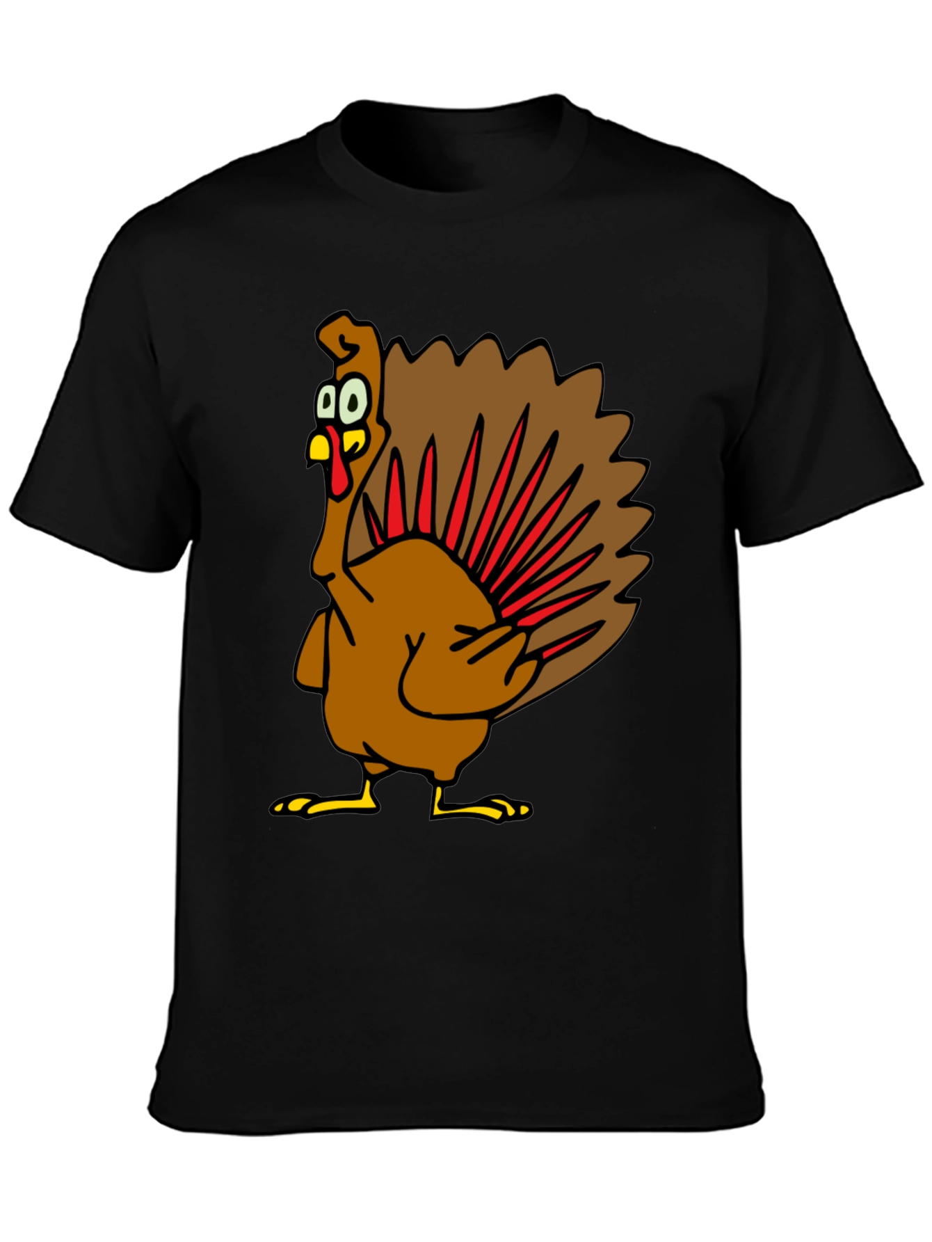 Turkey Cartoon Graphic Tee - Thanksgiving Humor