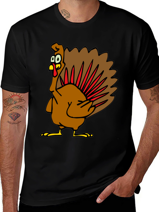 Turkey Cartoon Graphic Tee - Thanksgiving Humor