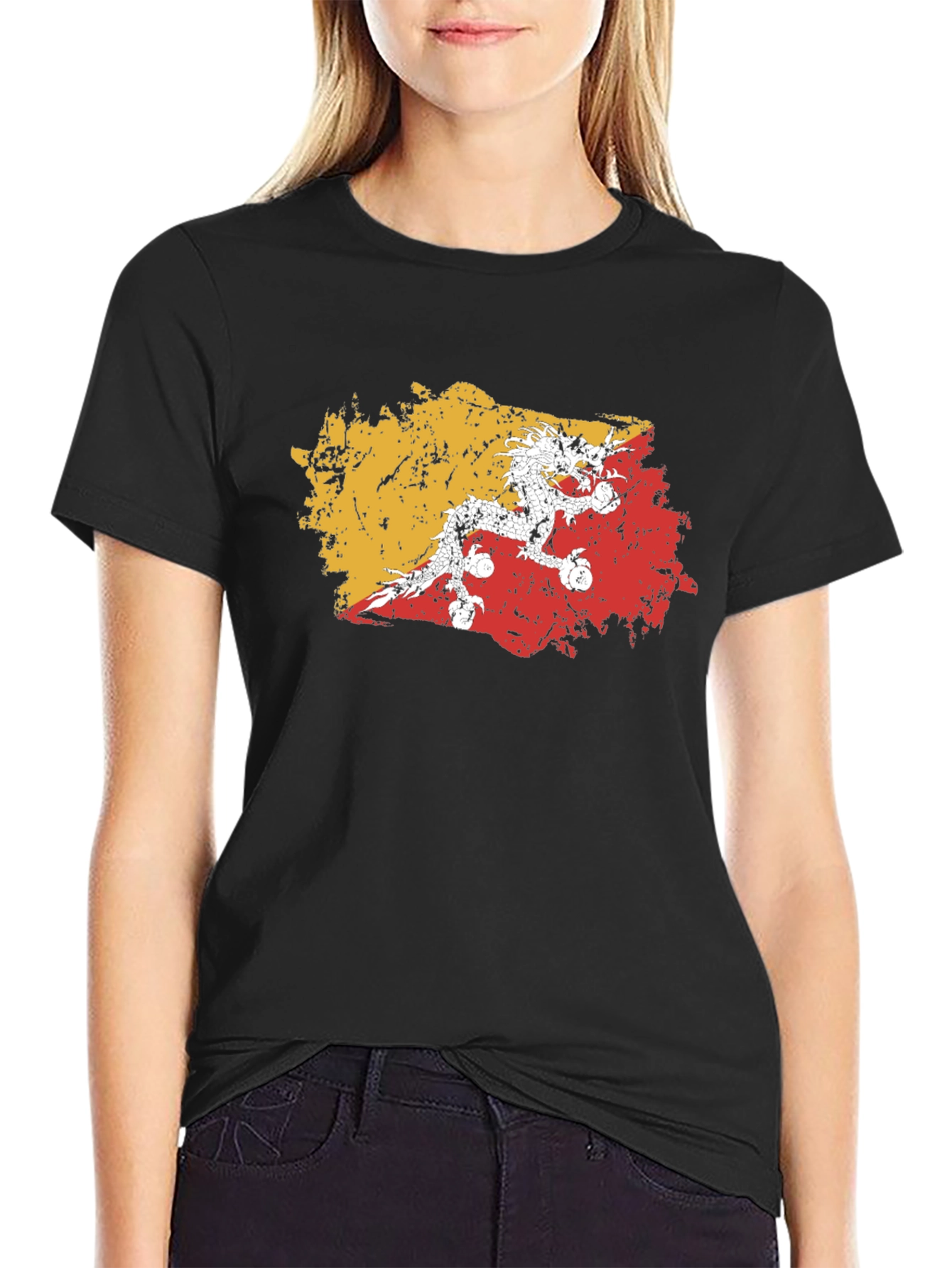 Bhutan Flag Grunge T-Shirt - Stylish & Unique