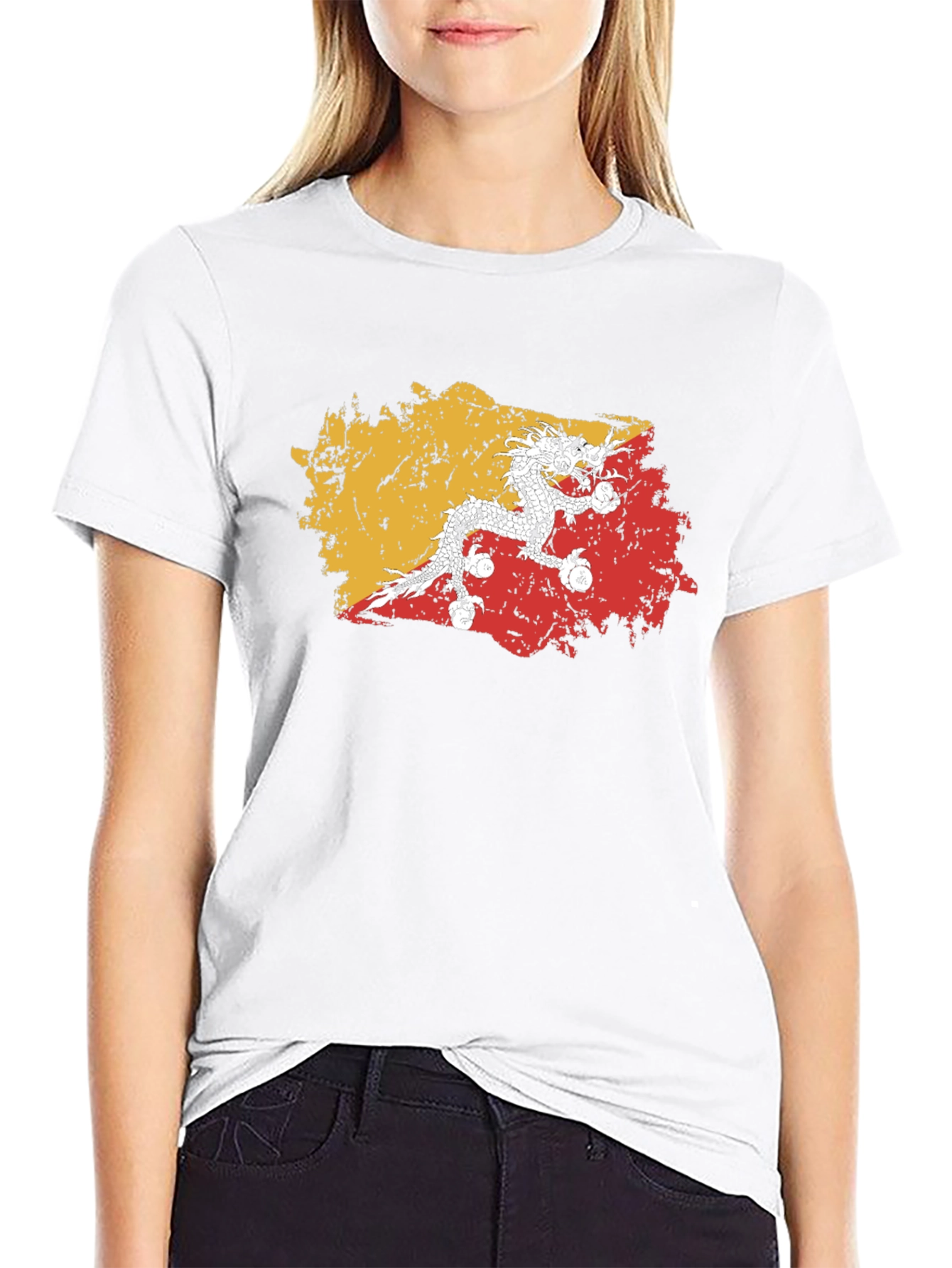 Bhutan Flag Grunge T-Shirt - Stylish & Unique