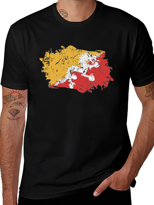 Bhutan Flag Grunge T-Shirt - Stylish & Unique