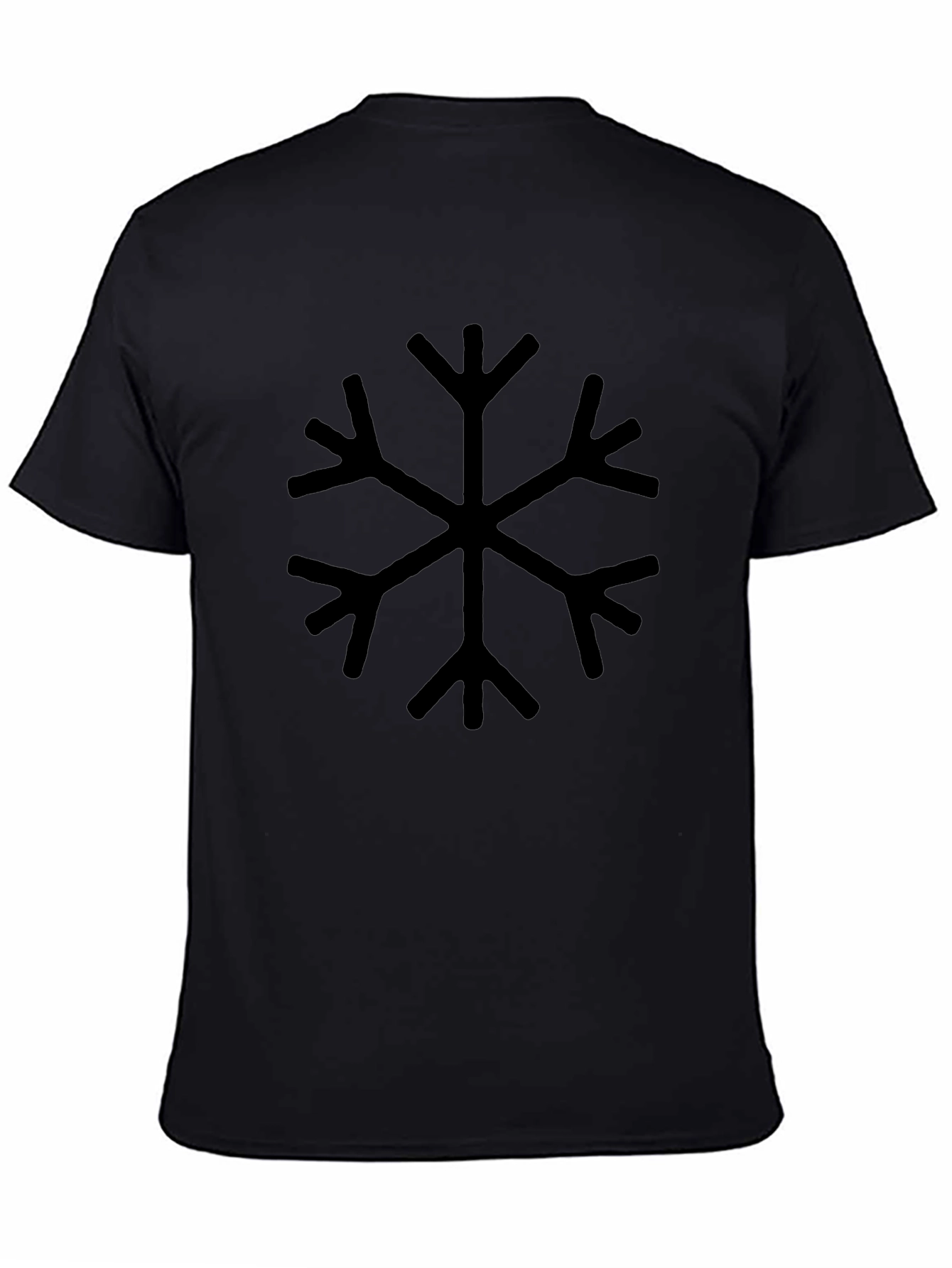 Black Snowflake Graphic Tee - Winter Style