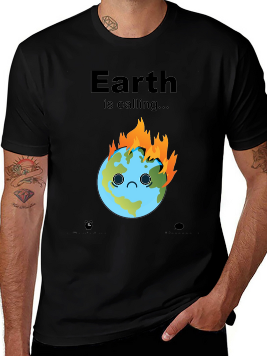 Earth is Calling Graphic Tee - Climate Change Awareness