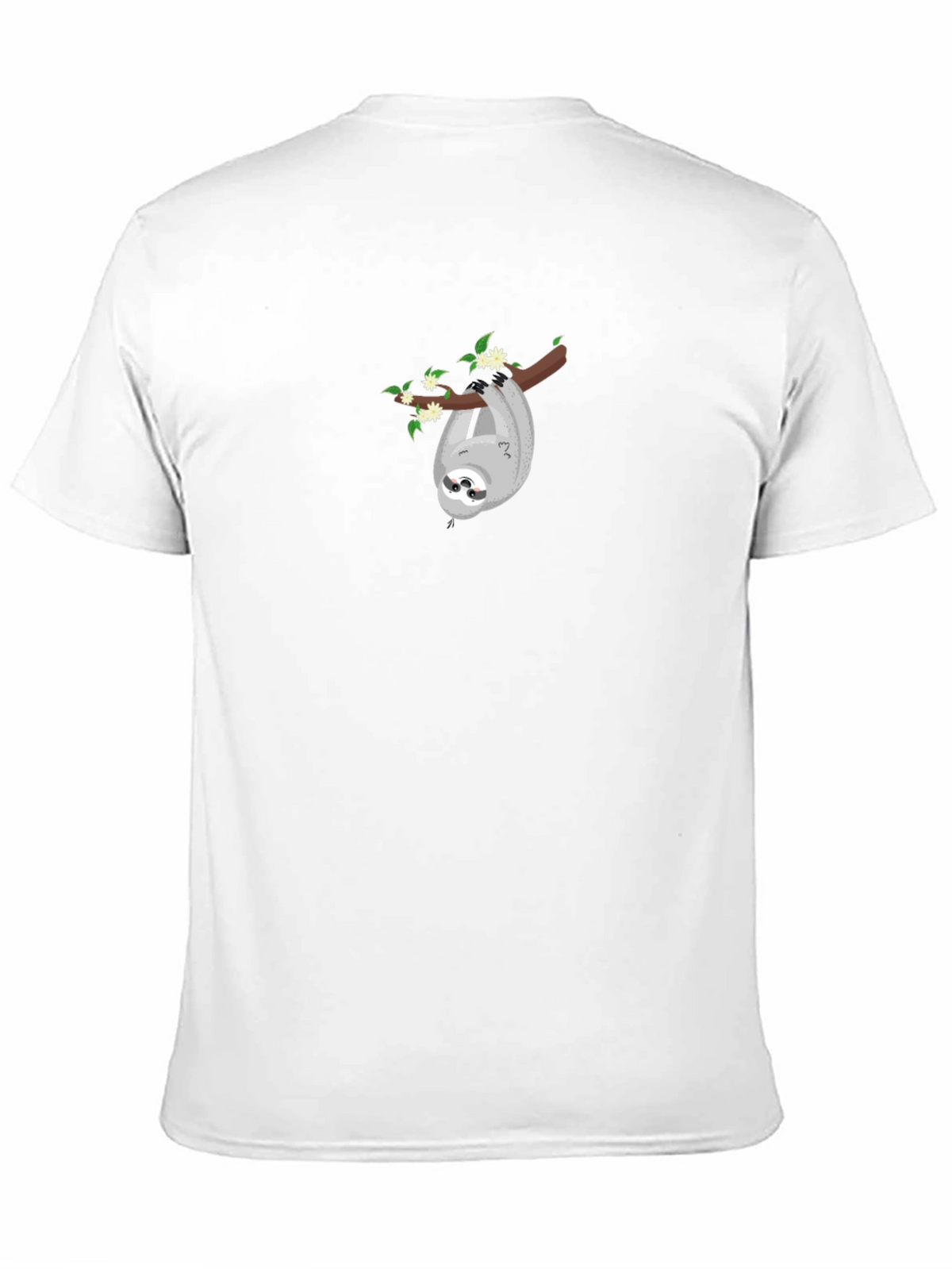 Mens Black Sloth on Branch Graphic T-Shirt