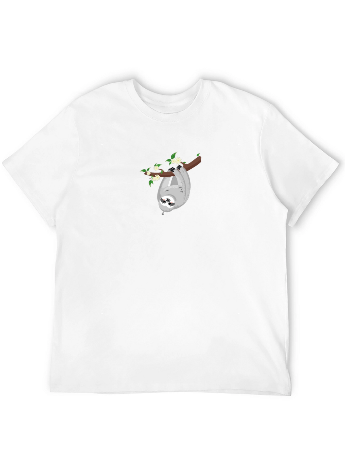 Mens Black Sloth on Branch Graphic T-Shirt