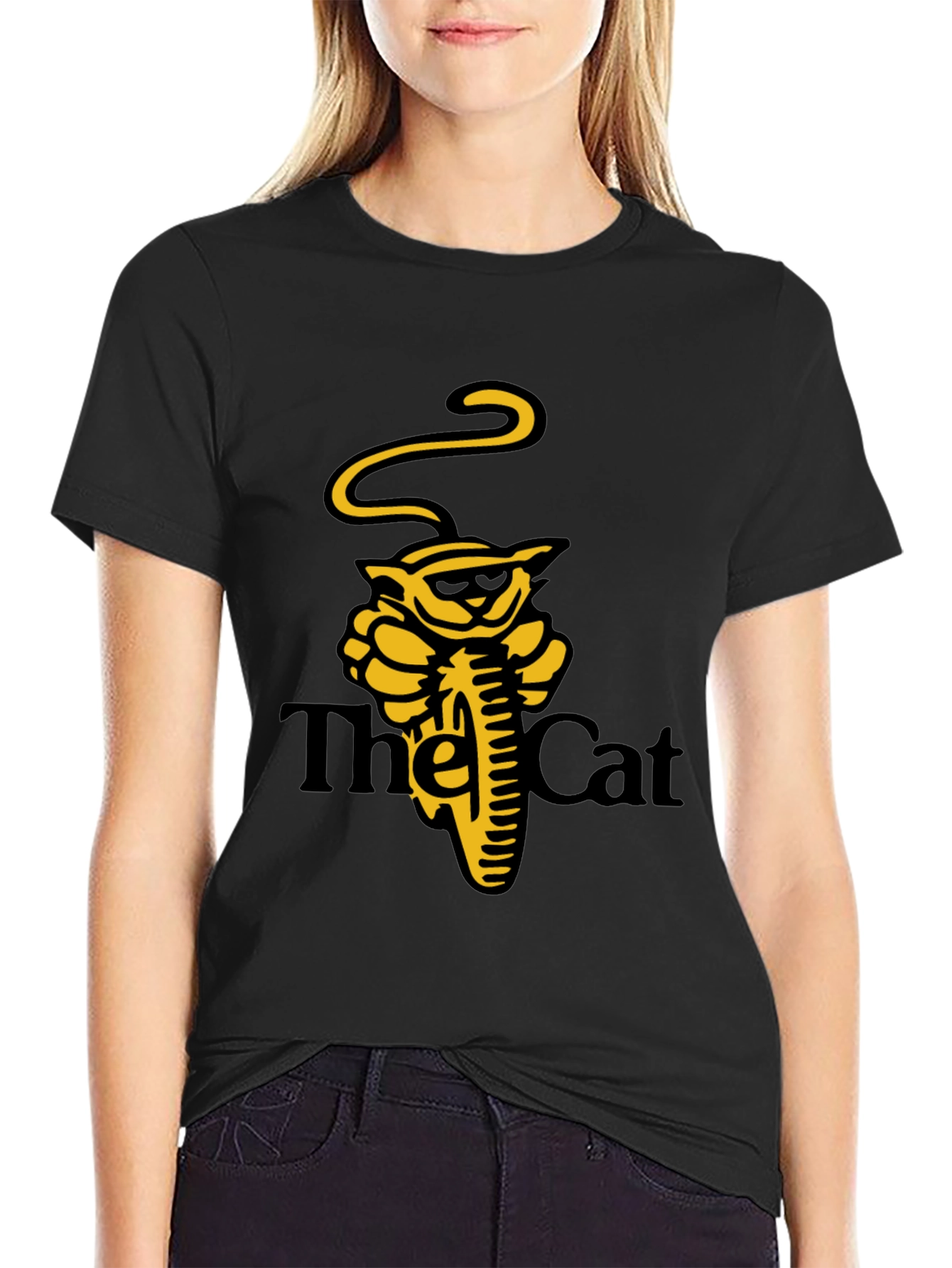 Cool Cat Motorcycle Black T-Shirt