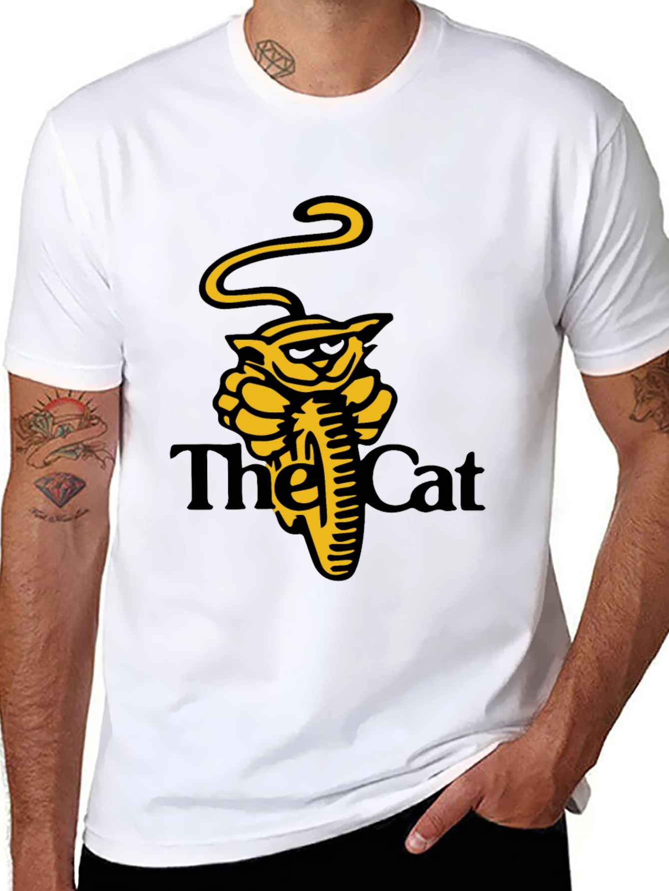 Cool Cat Motorcycle Black T-Shirt