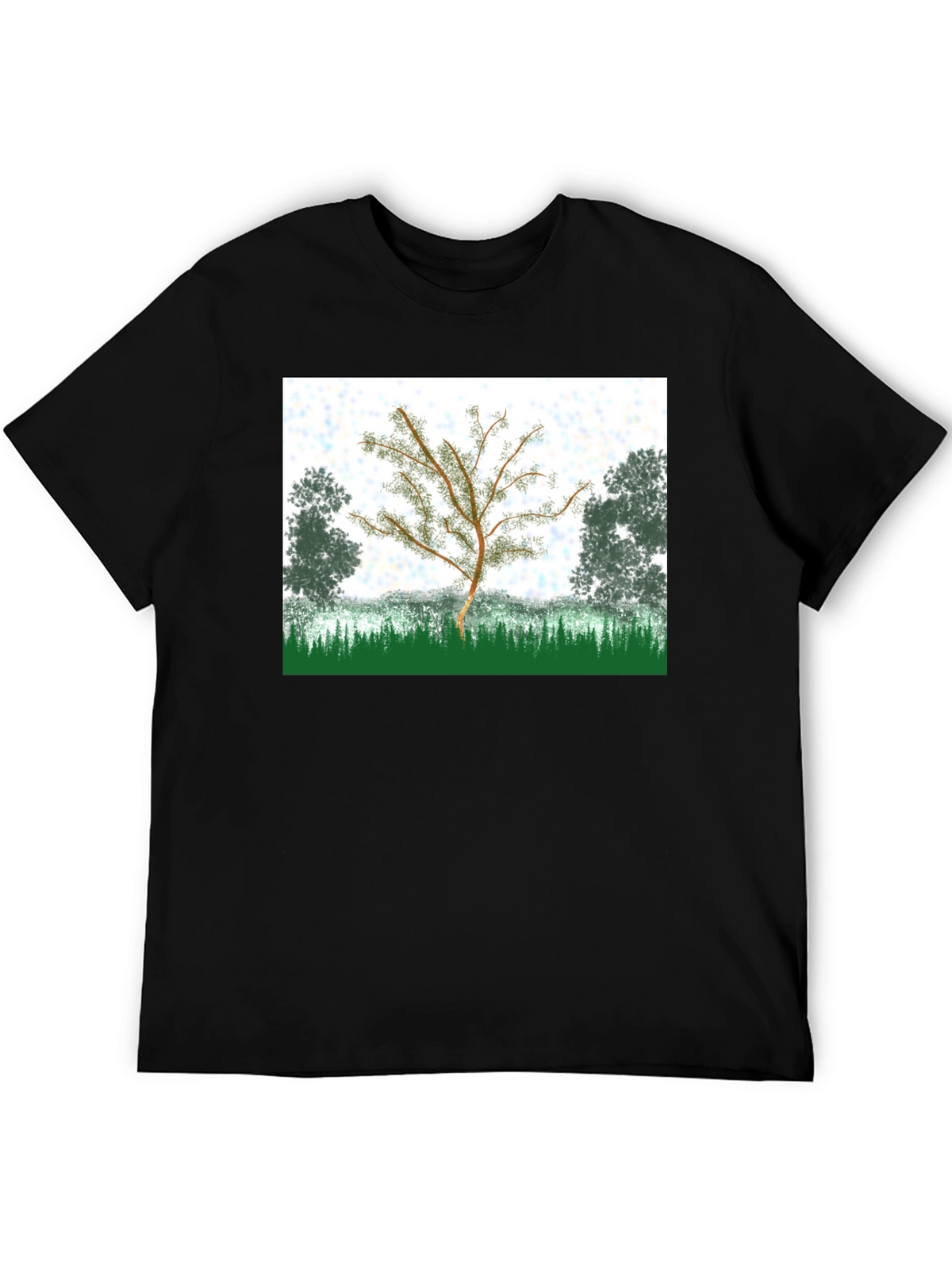 Nature Tree Graphic T-Shirt - Black