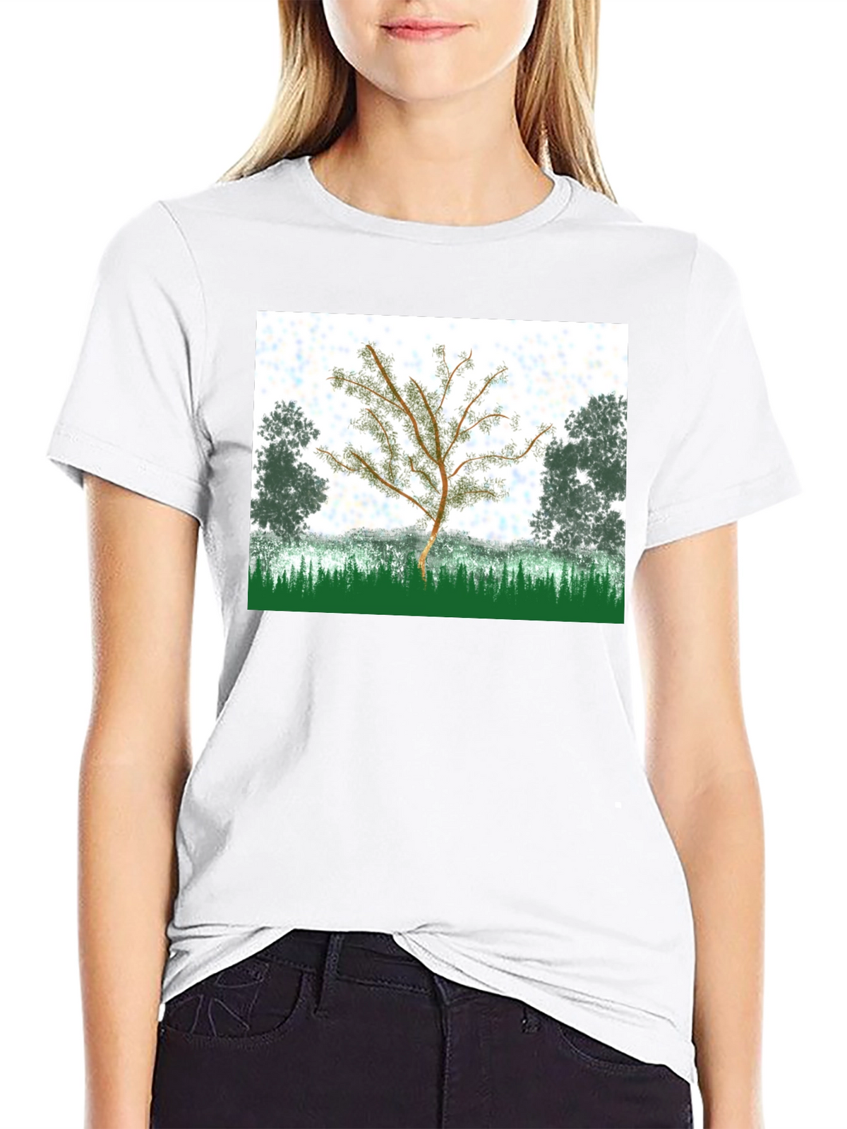 Nature Tree Graphic T-Shirt - Black