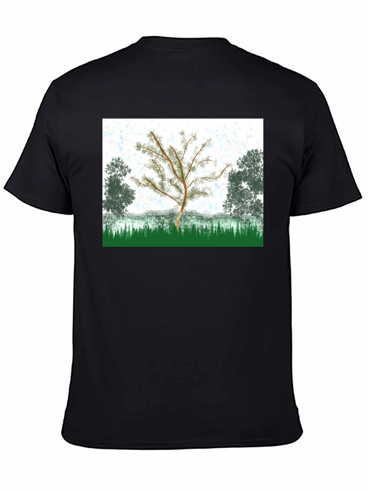 Nature Tree Graphic T-Shirt - Black