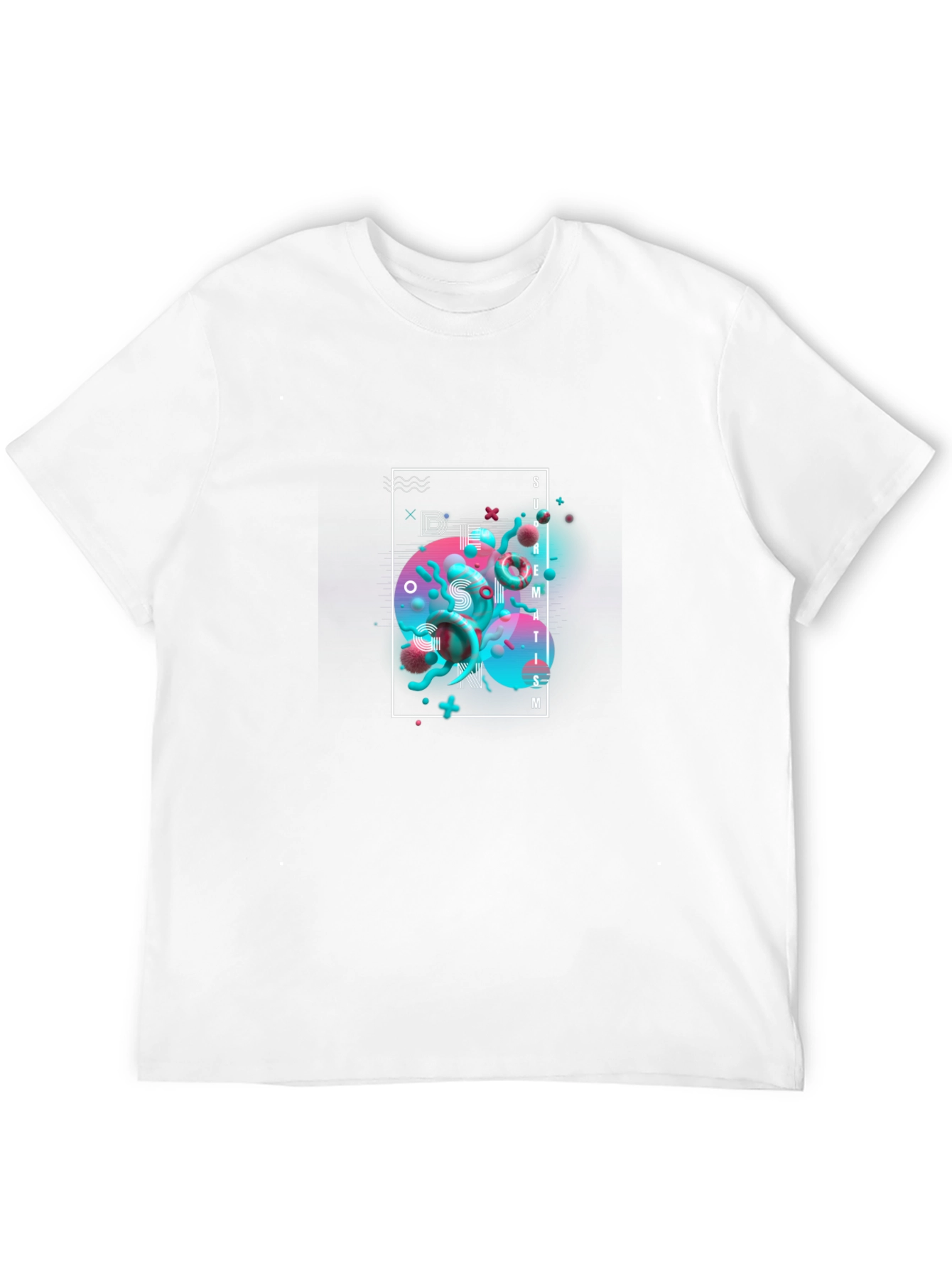 Modern Abstract Graphic Print Black T-Shirt