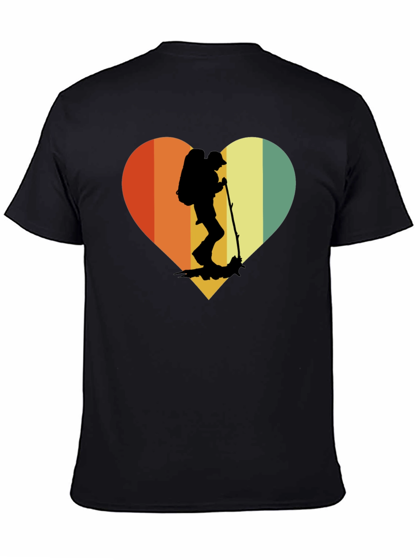 Retro Hiker Heart T-Shirt - Outdoor Adventure Tee