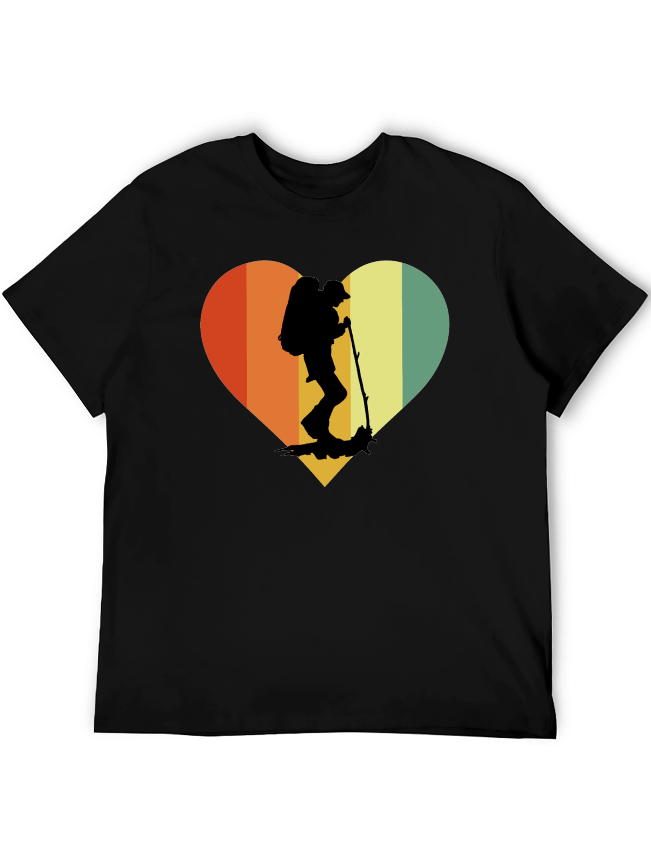 Retro Hiker Heart T-Shirt - Outdoor Adventure Tee