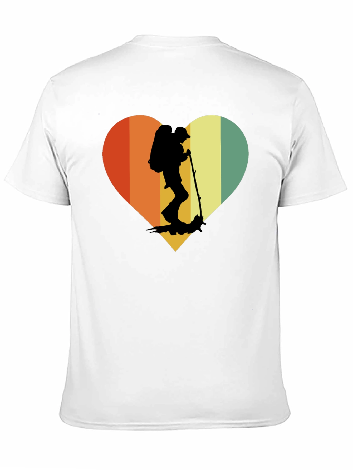 Retro Hiker Heart T-Shirt - Outdoor Adventure Tee