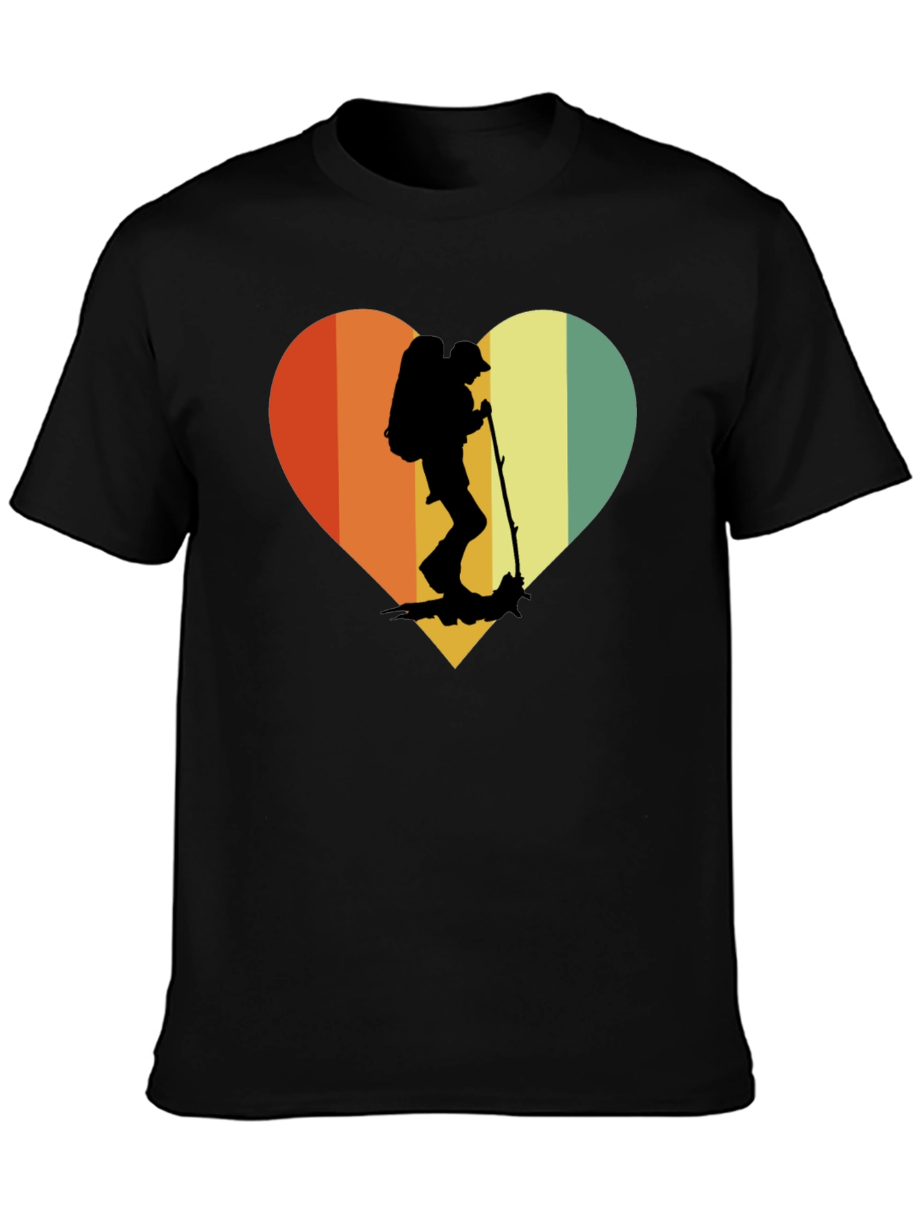 Retro Hiker Heart T-Shirt - Outdoor Adventure Tee