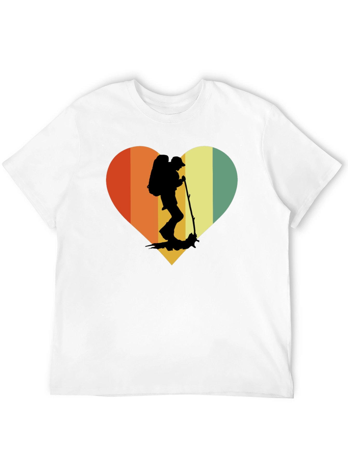 Retro Hiker Heart T-Shirt - Outdoor Adventure Tee