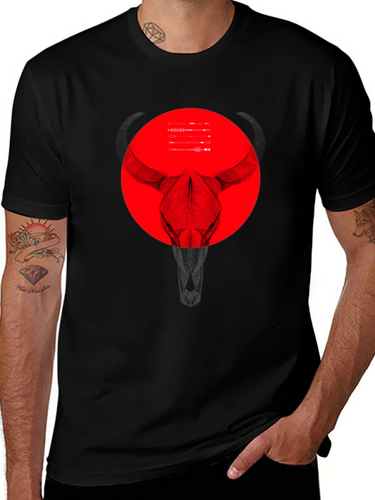 Red Bull Skull Graphic Black T-Shirt