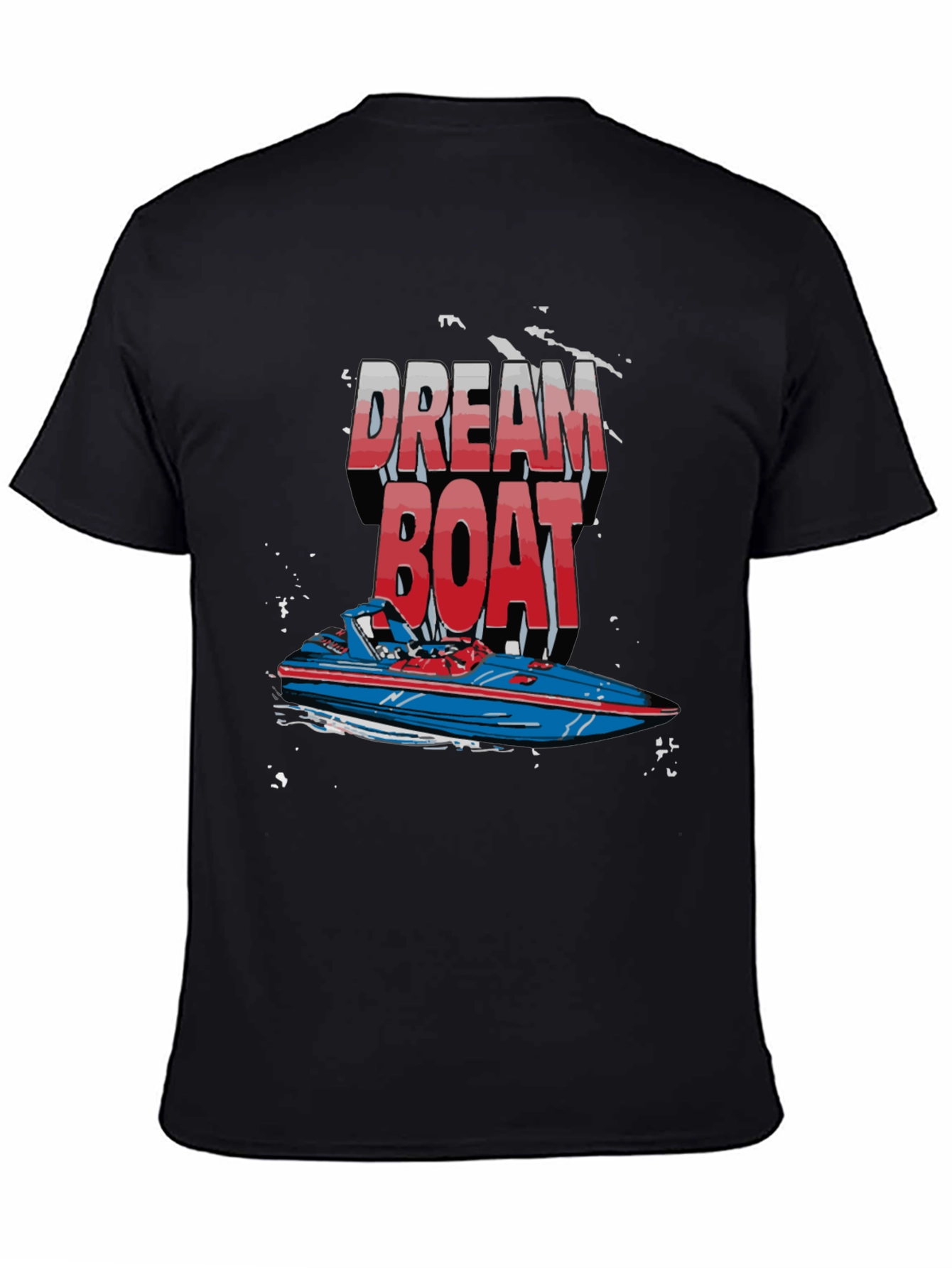 Dream Boat Graphic T-Shirt - Black Crew Neck