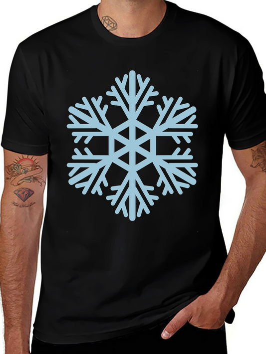 Snowflake Graphic Tee - Black Casual T-Shirt